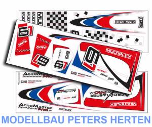 Multiplex Dekorbogen Acromaster Pro blau-rot - 1-00856 Abb. 1