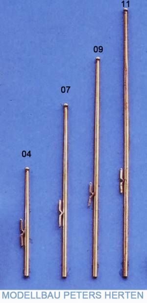 aeronaut Flaggenstock (Messing) mit Einstecksockel VE2 - 5705/04 - 570504 Abb. 1