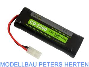 D-Power CD-2200 7.2V NiMH Akku mit Tamiya-Stecker - 220-CD220072 Abb. 1
