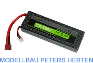 D-Power CD-6200/2S Lipo 7.4V 2S 45C mit T-Stecker   - CD62002S  abb 1