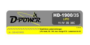 D-Power HD-1900 3S Lipo (11,1V) 30C - 220-HD19003 Abb. 1