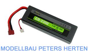 D-Power CD-3300/2S Lipo 7.4V 2S 45C mit T-Stecker - 220-CD33002S Abb. 1