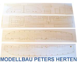 Gelasertes Deck-Set für HMS Indefatigable