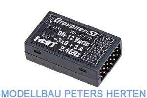 Graupner GR-12 +3xG +3A +Vario Empfänger mit 3-Achs-Gyro (6-Kanal) 33577 Abb. 1