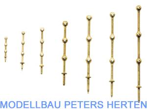 Krick Relingstütze aus Messing, rund Länge 10 mm 3 Durchzüge - 63050 Abb. 1