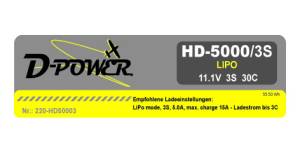 D-Power HD-5000 3S Lipo (11,1V) 30C - 220-HD50003 Abb. 1