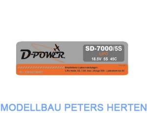 D-Power SD-7000 5S Lipo (18,5V) 45C - mit T-Stecker   - SD70005T  abb 1