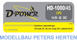  D-Power HD-1000 4S Lipo (14,8V) 30C - HD10004XT abb 1