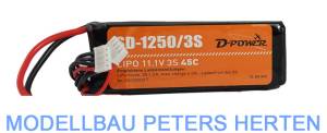 D-Power SD-1250 3S Lipo (11,1V) 45C mit XT-60 Stecker    - SD12503XT abb1 