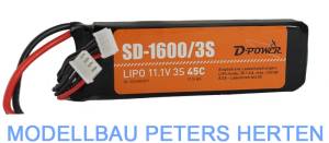 D-Power SD-1600 3S Lipo (11,1V) 45C - SD16003XT abb 1