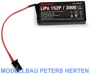 D-Power Graupner Senderakku LiPo 1S2P/3000 TX 3,7V für MZ-12 - S8521 Abb. 1